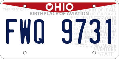 OH license plate FWQ9731