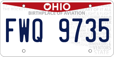 OH license plate FWQ9735