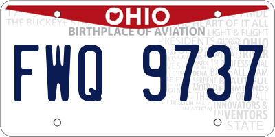 OH license plate FWQ9737