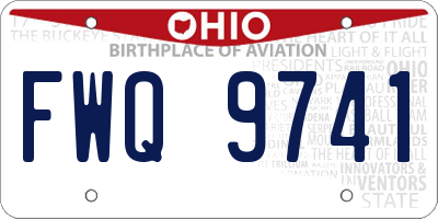 OH license plate FWQ9741