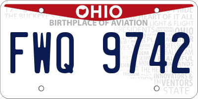 OH license plate FWQ9742