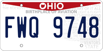 OH license plate FWQ9748