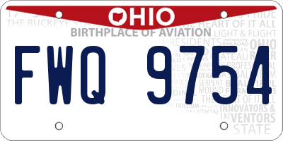 OH license plate FWQ9754