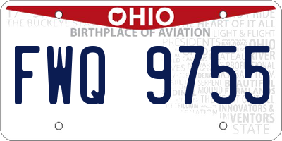 OH license plate FWQ9755