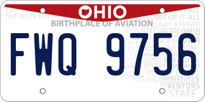 OH license plate FWQ9756
