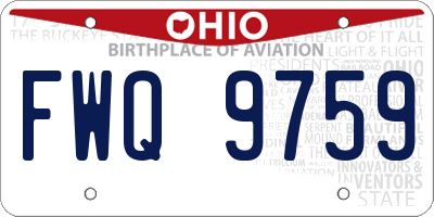 OH license plate FWQ9759