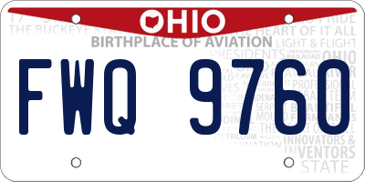 OH license plate FWQ9760