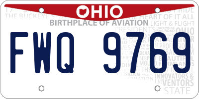 OH license plate FWQ9769