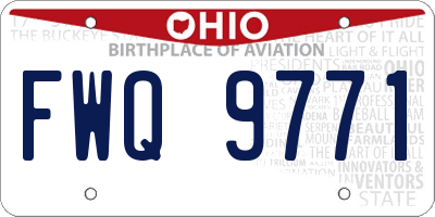 OH license plate FWQ9771