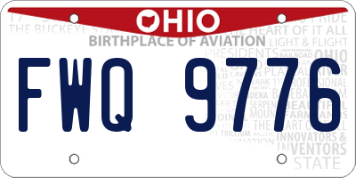 OH license plate FWQ9776