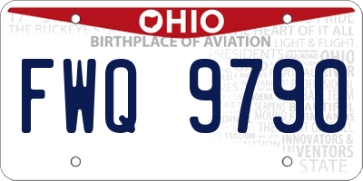 OH license plate FWQ9790