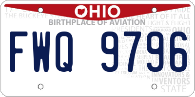 OH license plate FWQ9796