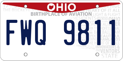OH license plate FWQ9811
