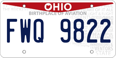 OH license plate FWQ9822