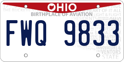 OH license plate FWQ9833
