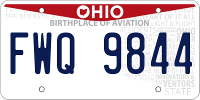 OH license plate FWQ9844