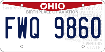 OH license plate FWQ9860