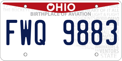 OH license plate FWQ9883