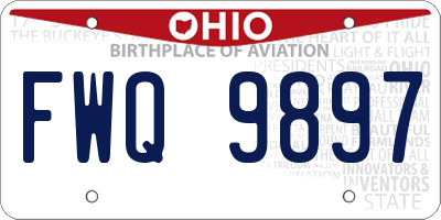 OH license plate FWQ9897