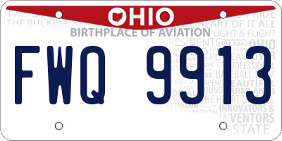 OH license plate FWQ9913