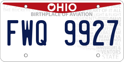 OH license plate FWQ9927