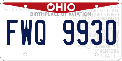 OH license plate FWQ9930