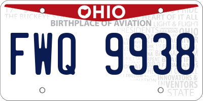 OH license plate FWQ9938