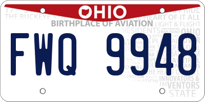 OH license plate FWQ9948