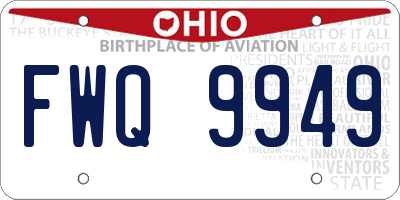 OH license plate FWQ9949