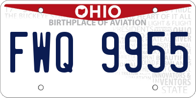 OH license plate FWQ9955