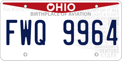 OH license plate FWQ9964