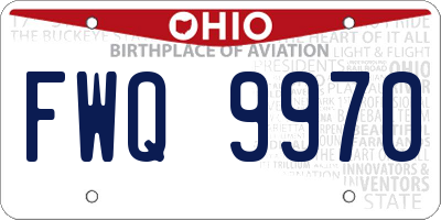 OH license plate FWQ9970