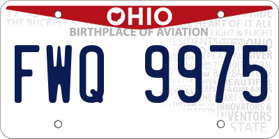 OH license plate FWQ9975