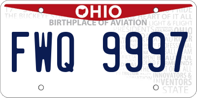 OH license plate FWQ9997