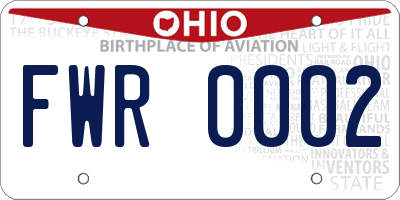 OH license plate FWR0002
