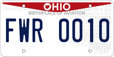 OH license plate FWR0010