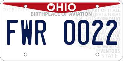 OH license plate FWR0022