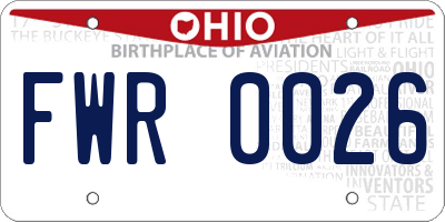OH license plate FWR0026