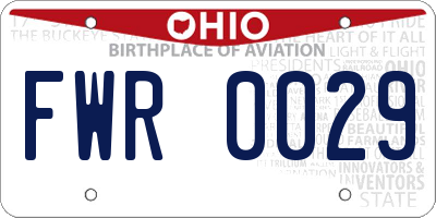 OH license plate FWR0029