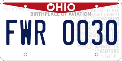 OH license plate FWR0030