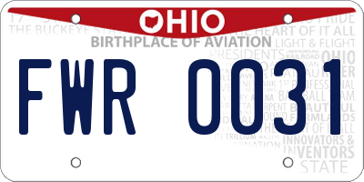 OH license plate FWR0031