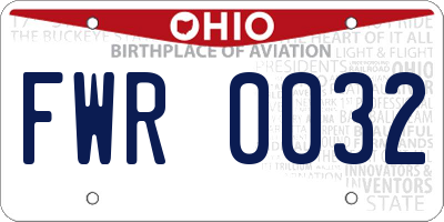 OH license plate FWR0032