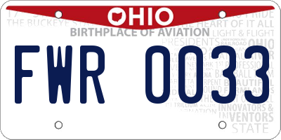 OH license plate FWR0033