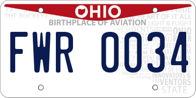 OH license plate FWR0034