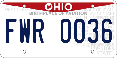 OH license plate FWR0036