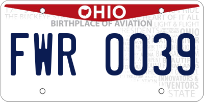 OH license plate FWR0039