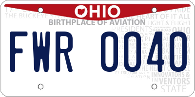 OH license plate FWR0040