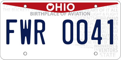 OH license plate FWR0041
