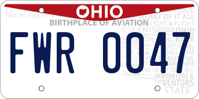 OH license plate FWR0047