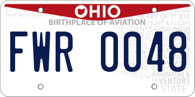 OH license plate FWR0048